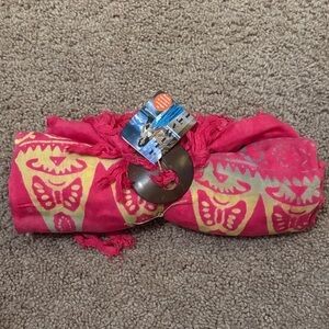Pink and Yellow Butterfly Scarf